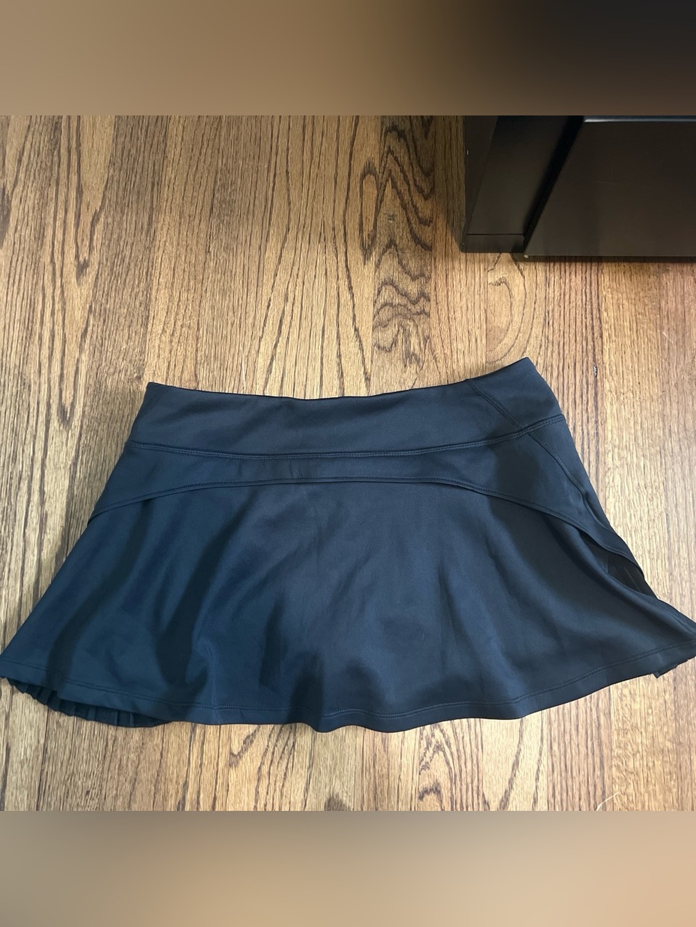 Flared Black Skater Skirt with Smooth Waistband